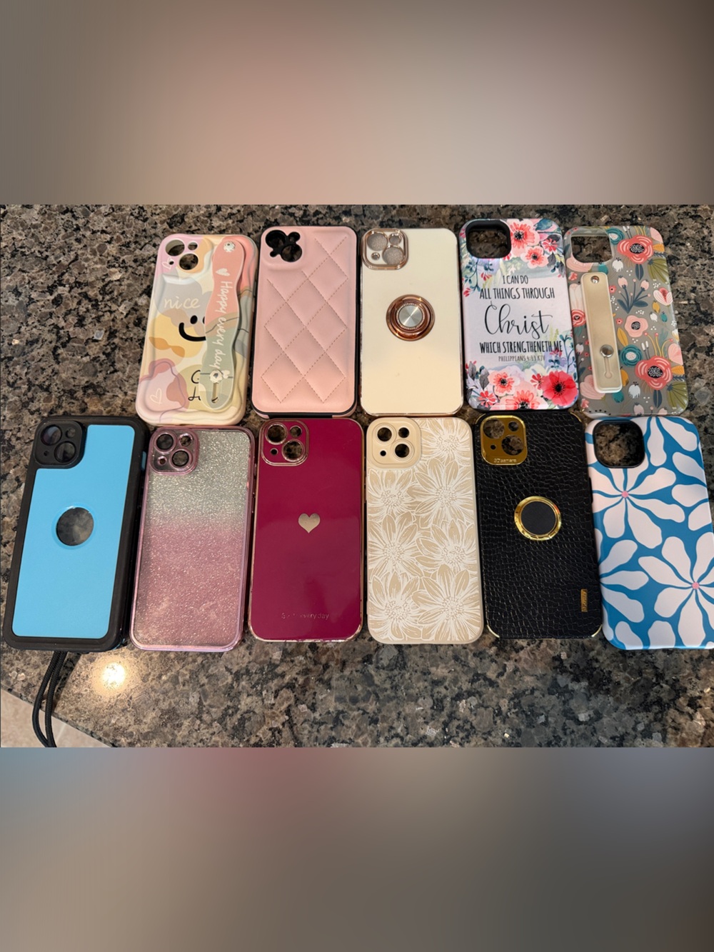 Sonix Assorted Decorative Phone Cases in Pink, Blue, Cream, Black & Floral
